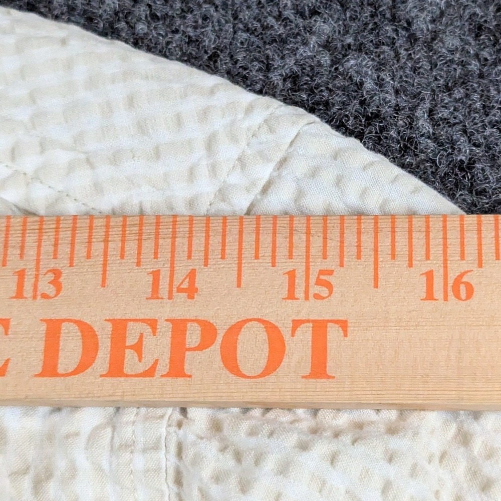 Eddie Bauer Womens Medium Tan Gingham Seersucker Short Sleeve Button Up Shirt - Picture 7 of 11